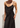 Slip ruched dress in black