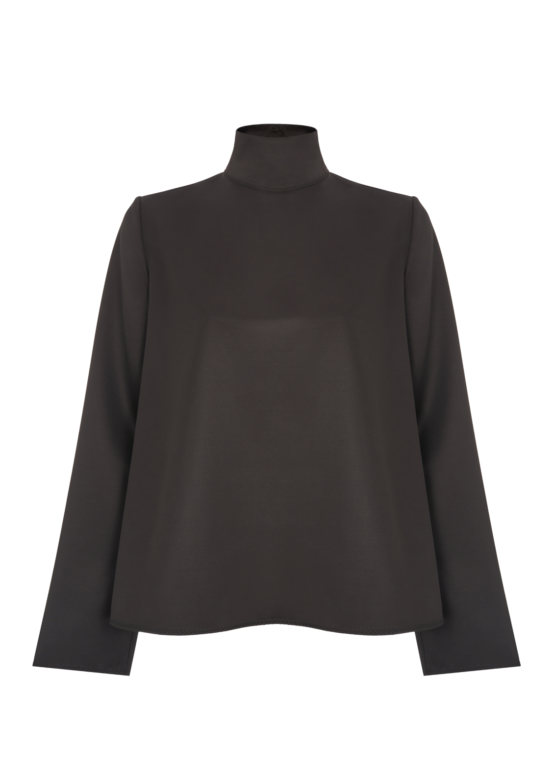 Turtleneck blouse in chocolate