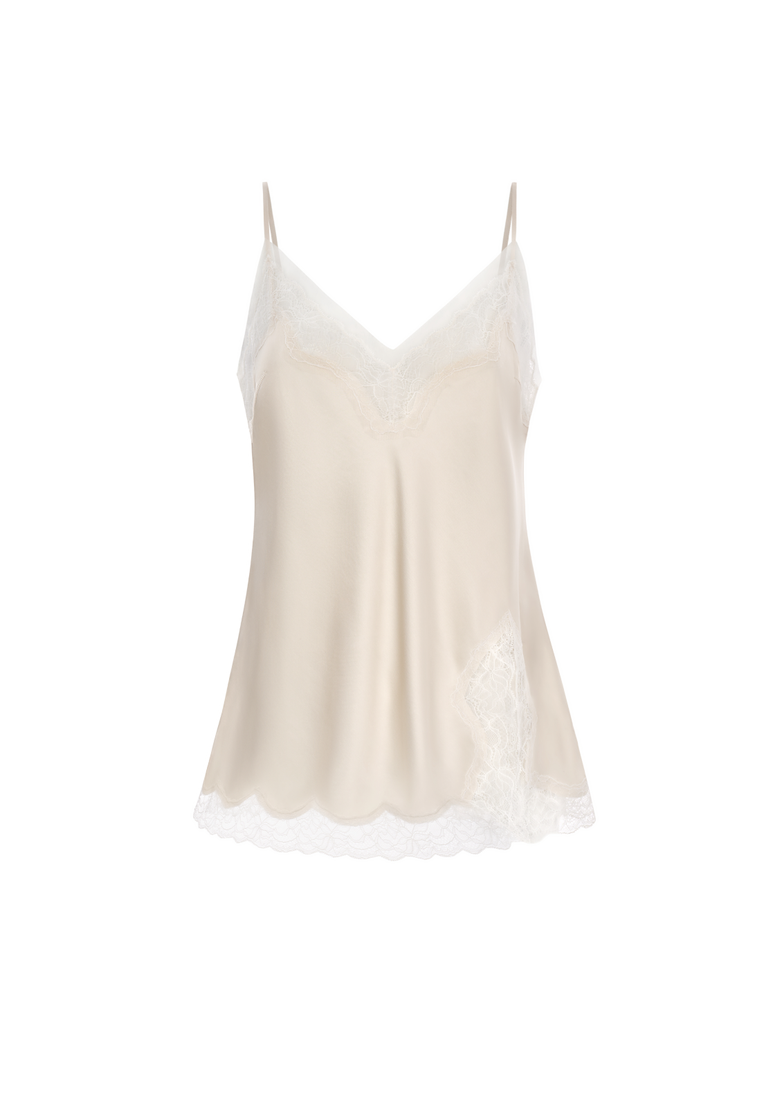 Lace top with cut out in milk