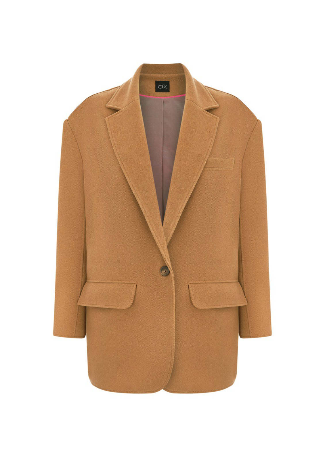 Single-breasted blazer in beige