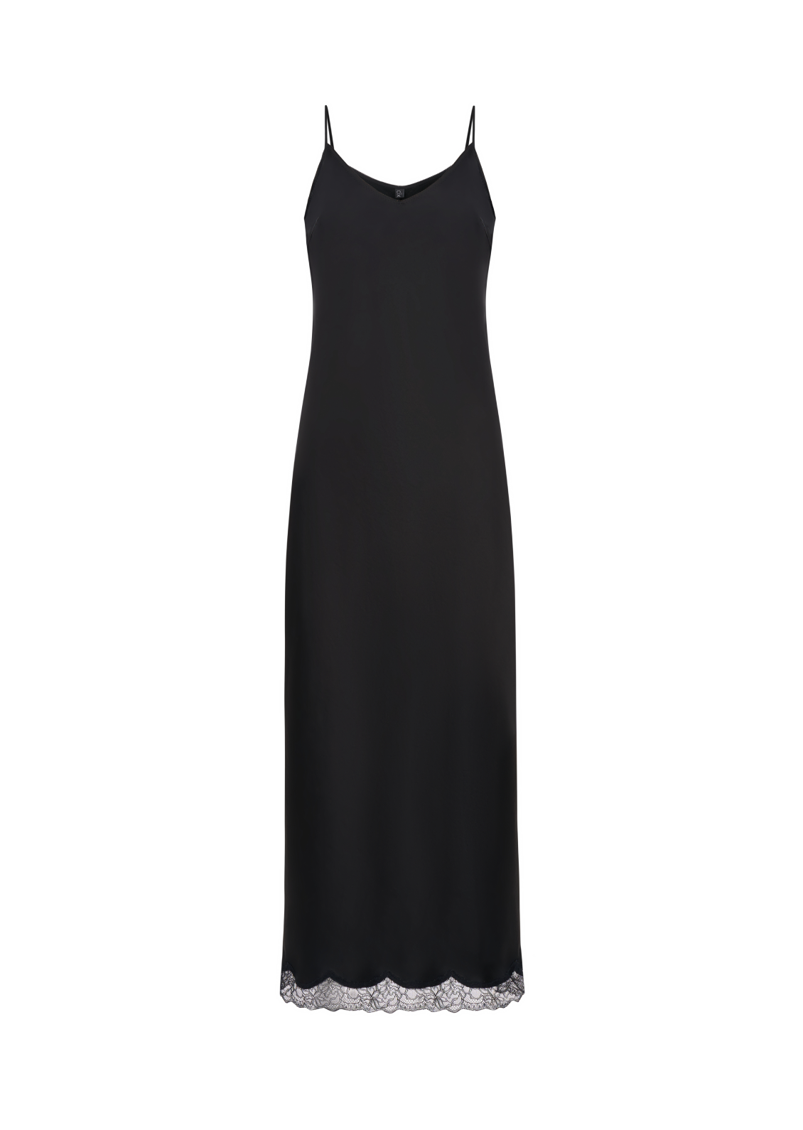 Slip midi dress in black