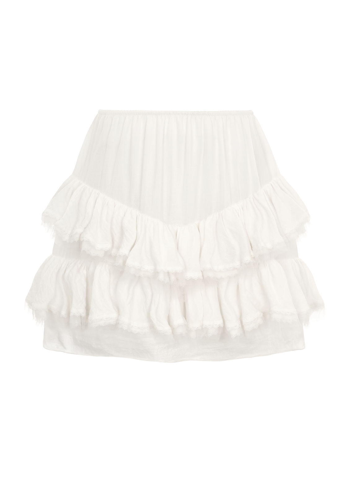 Ruffled skirt in white